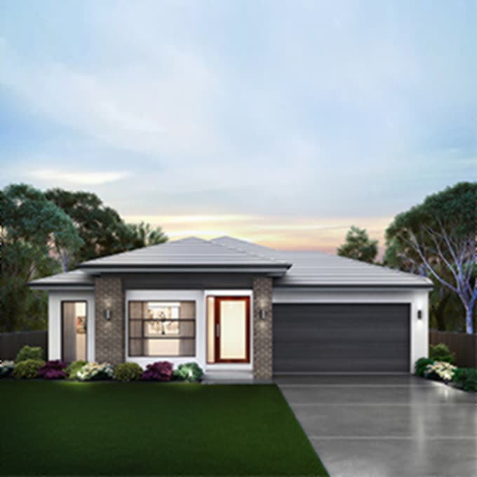 Harmony single storey house design facade