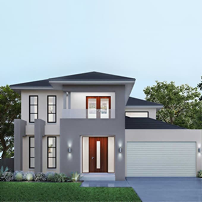 Mapleview double storey house design facade