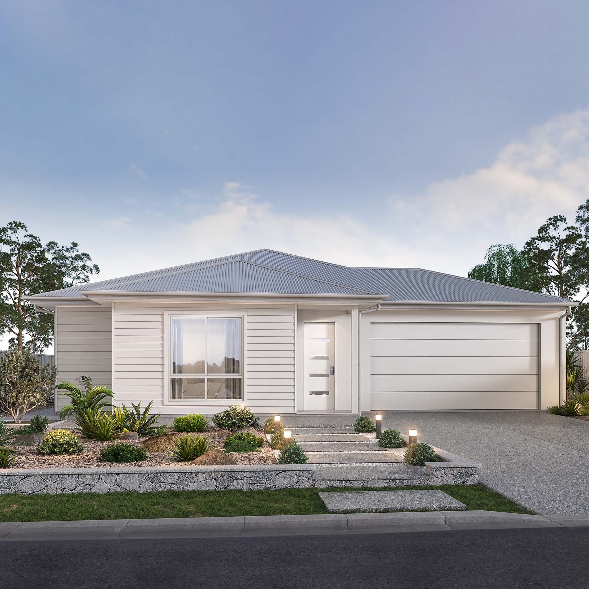 Hearthstone single storey house design facade by Sattva Homes