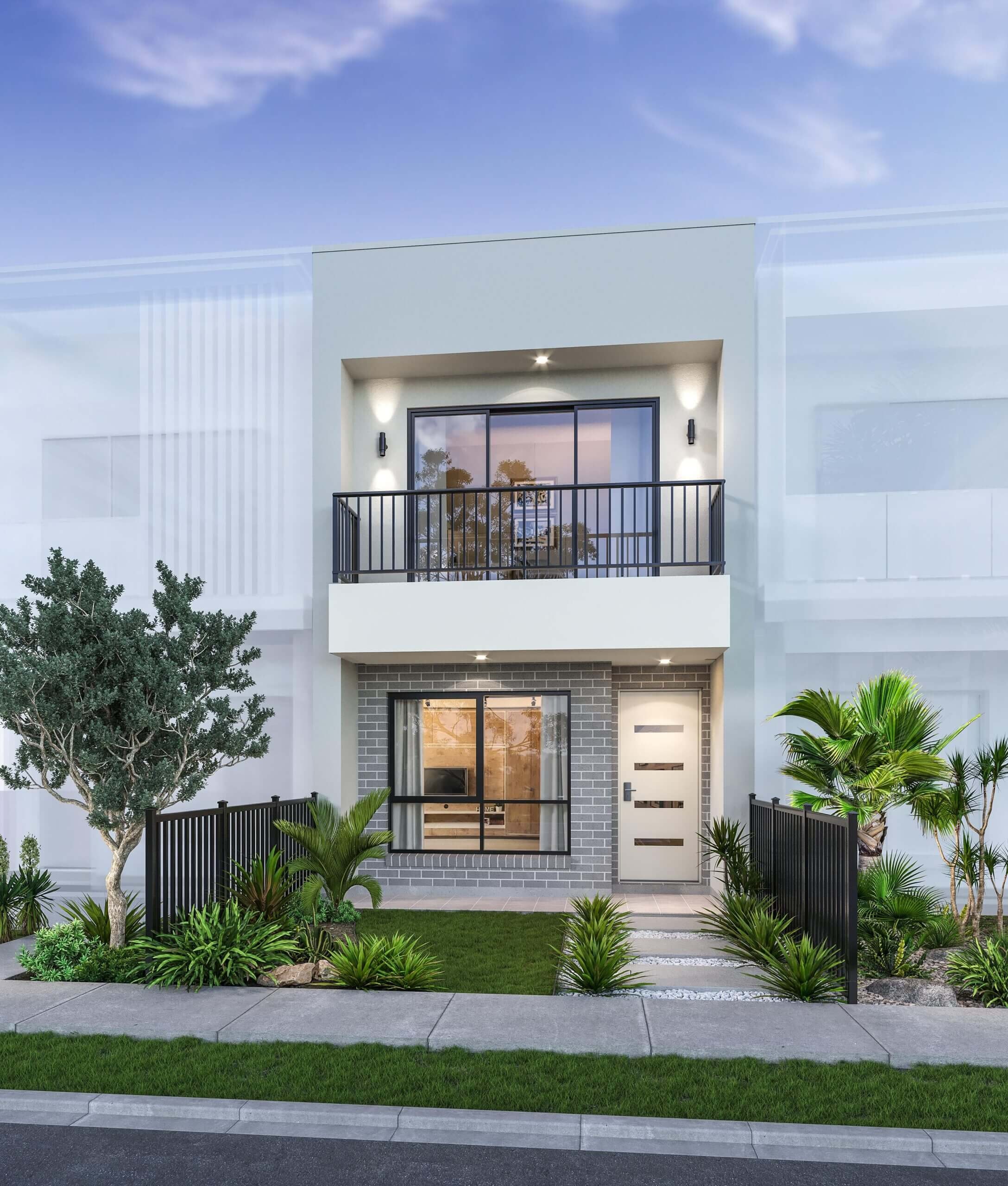 Horizon double storey house design facade by Sattva Homes