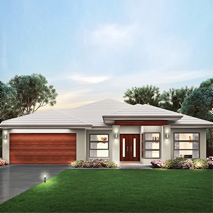 Crescent single storey house design facade by Sattva Homes